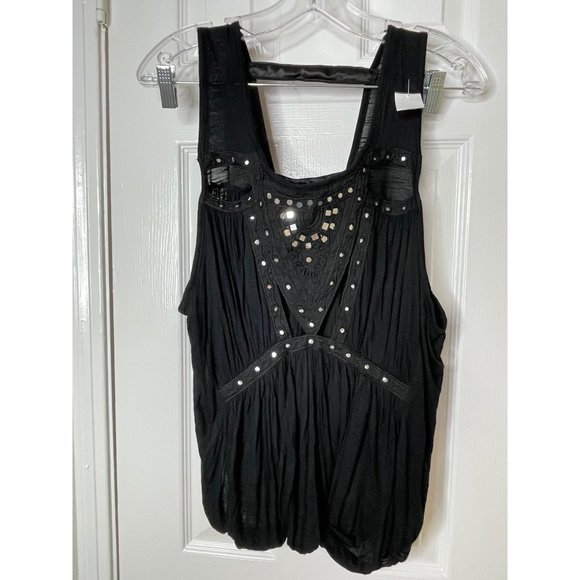 Free People Embellished Mirror Jeweled Jewel Ornate Exotic Blouse Top NWT - Picture 1 of 16